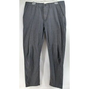 Carbon 2 Cobalt Flat Front Chino‎ Pants Men's Size 35 Gray Herringbone Cotton